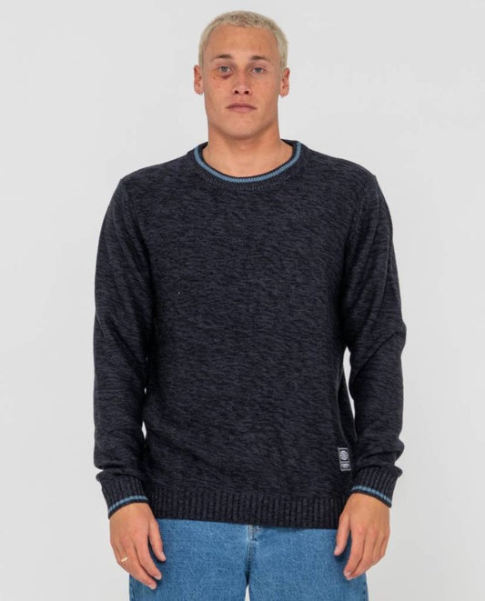 Rusty Skyliner Tipped Knit Crew in carbon colourway