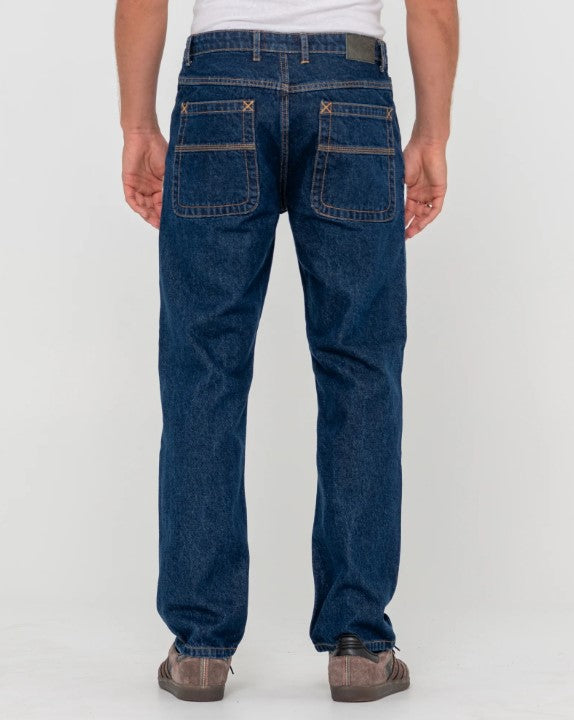 Rusty Steven Straight Jeans in indigo from rear