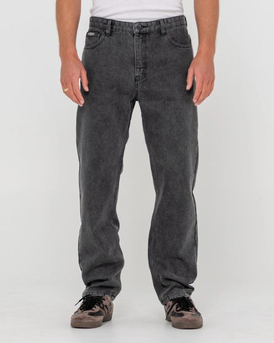 Rusty Steven Straight Jeans in stone black from front