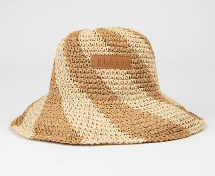 Rusty Sundae Swirl Straw Hat in natural and caramel