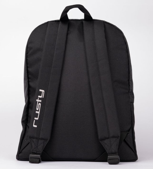 Rusty Voltage Backpack in blck showing rear view