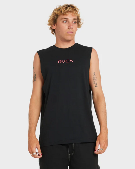 RVCA Aloha Town Muscle in black from front