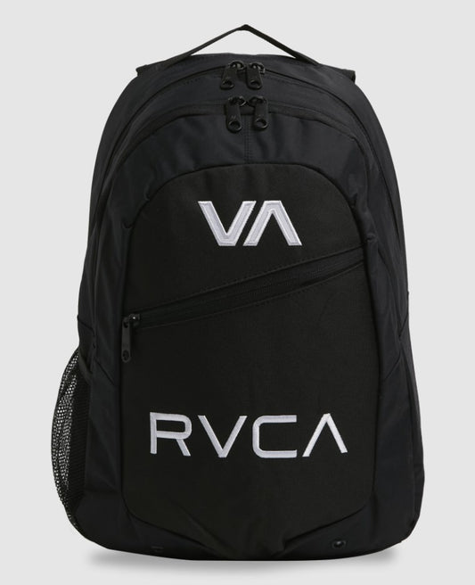 RVCA Pack IV Backpack in black with embroidered white logos