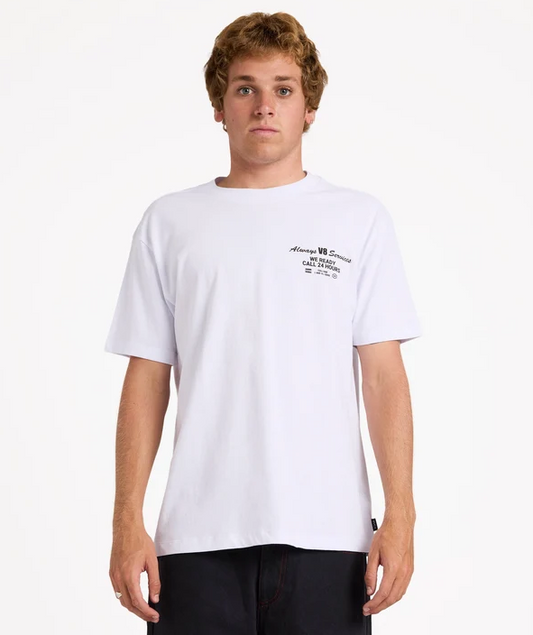 RVCA V8 T-Shirt in white from the front