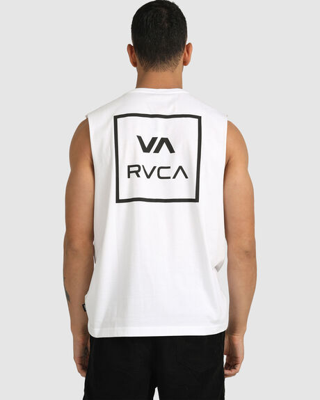 RVCA VA All The Ways Muscle Tee in white from back
