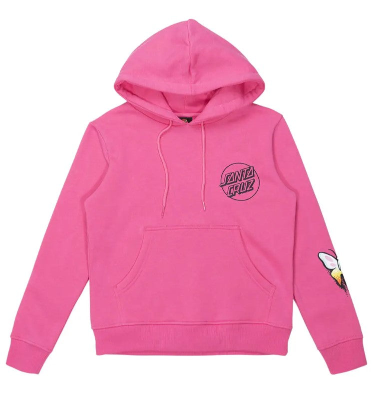 Santa Cruz Asp Paradise Fire Hooded Sweater in pink from front