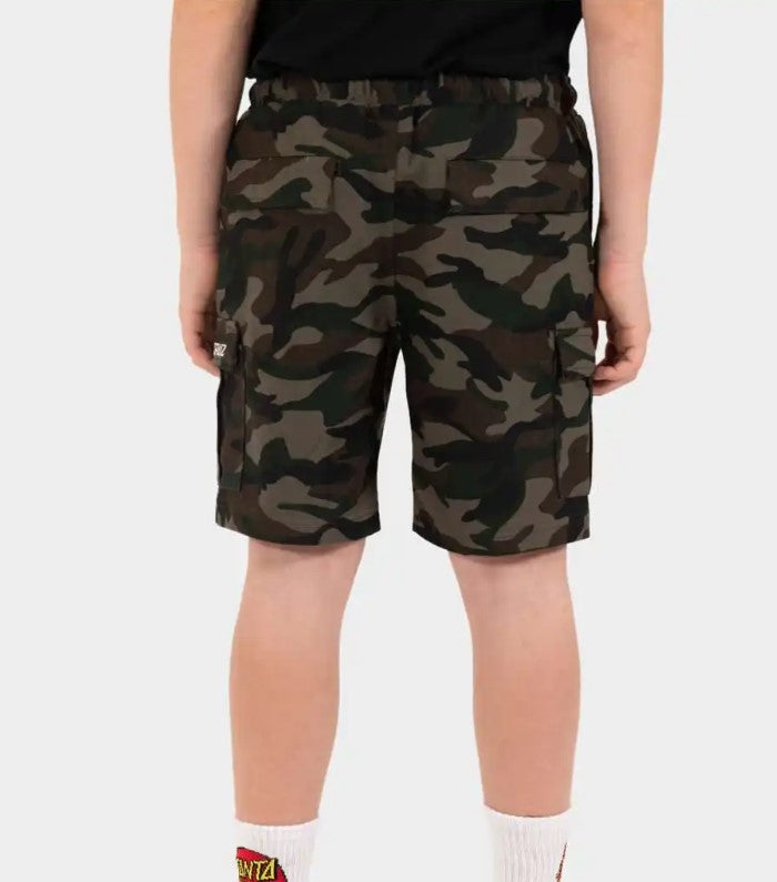 Santa Cruz Boy's Cali Cargo Shorts in camo colour from back