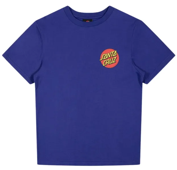 Santa Cruz Boys Classic Dot Chest Tee in dark blue from the front