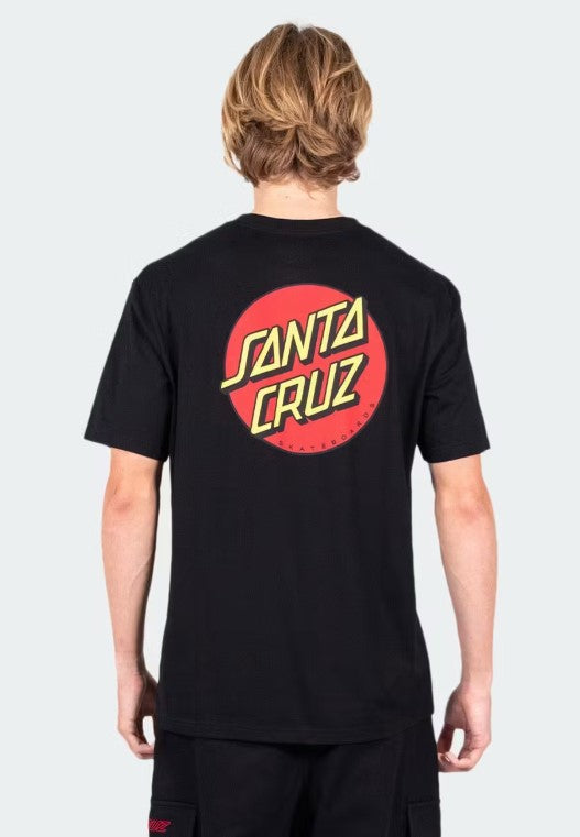 Santa Cruz Classic Dot Chest Men's Tee in black from rear