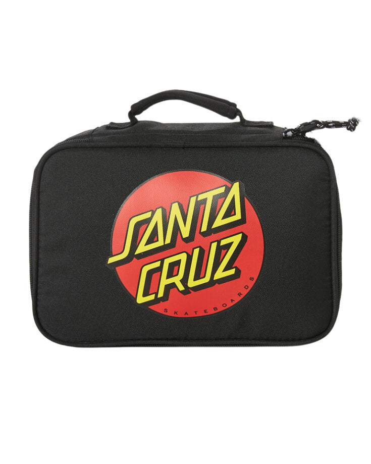 Santa Cruz Classic Dot Lunch Box in black with red and yellow logo