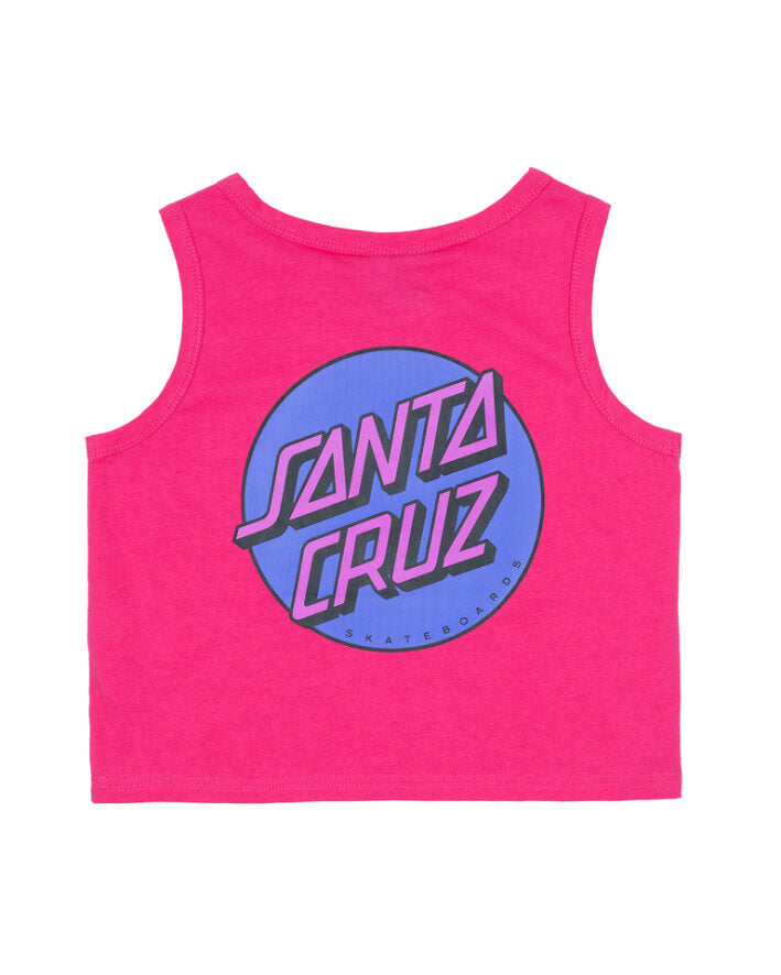 Santa Cruz Girls Other Dot Chest Crop Tank in pink from back