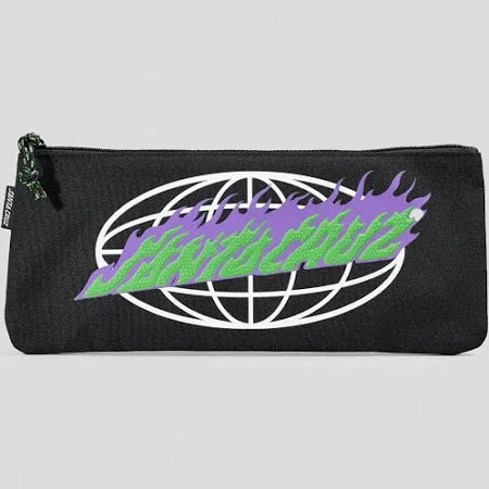 Santa Cruz Global Flame Strip Pencil Case in colour black