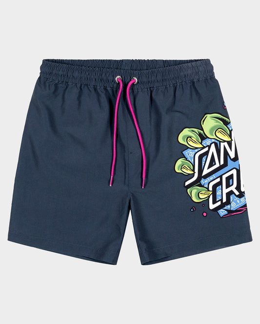 Santa Cruz Youth Johnson Beast Dot Boardshorts with pink drawstring 