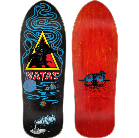 Santa Cruz Natas Kitten 9.89" Re-Issue Skateboard Deck showing top and bottom views