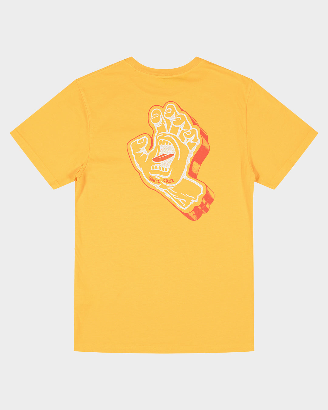 Sants Cruz Youth Screaming Foam Hand print in colour yellow displayed from back