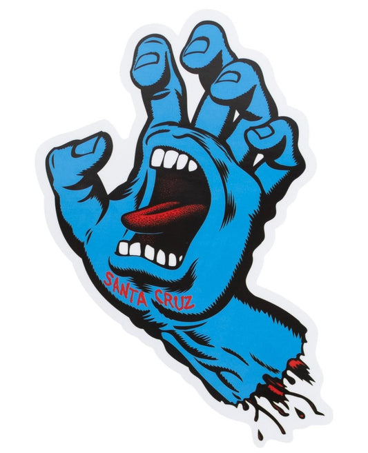 Santa Cruz Screaming Hand Large Sticker in blue
