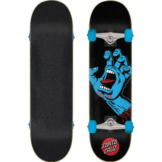 with screaming hand graphic and blue wheels.  Shoes bottom and deck