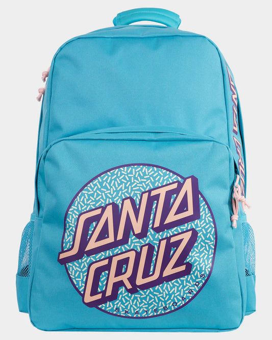 Santa Cruz Sprinkle Dot Back Pack in colour turqoise front veiw