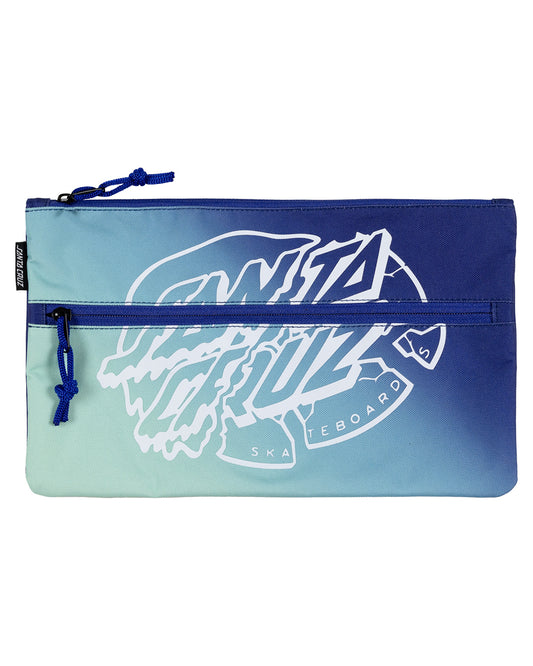 Santa Cruz Universal Dot Dual Zip Pencil Case in dark blue tie dye