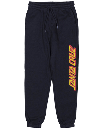 Santa Cruz Youth Classic Strip Trackpants in black from front flatlay