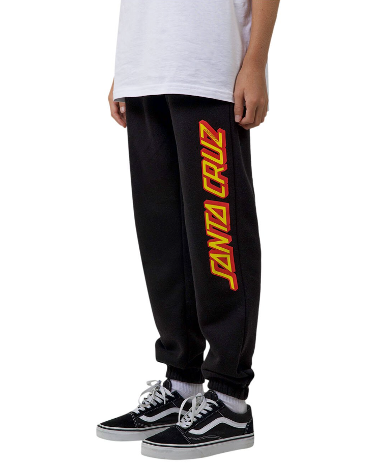 Santa Cruz Youth Classic Strip Trackpants in black from side