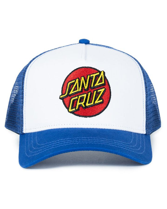 Santa Cruz Youth Classic Dot Cap in blue with white