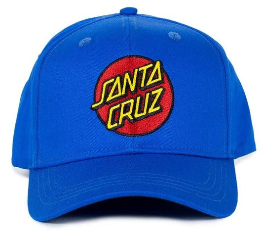 Santa Cruz Classic Dot Youth Stretch Fit Cap in blue