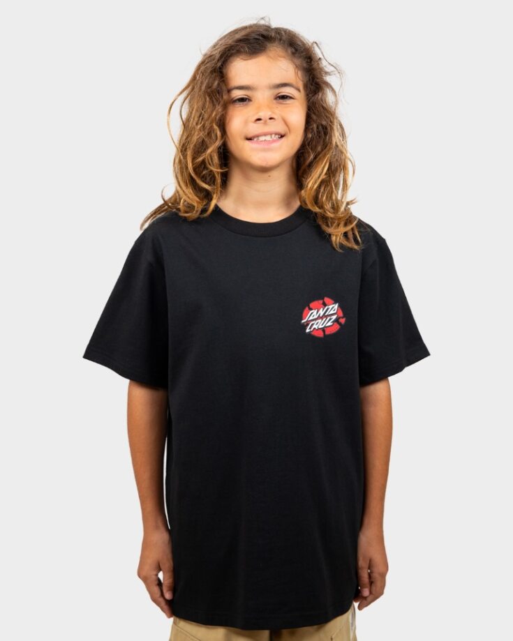 Santa Cruz Meek SC Slasher Boy's Short Sleeve Tee black front