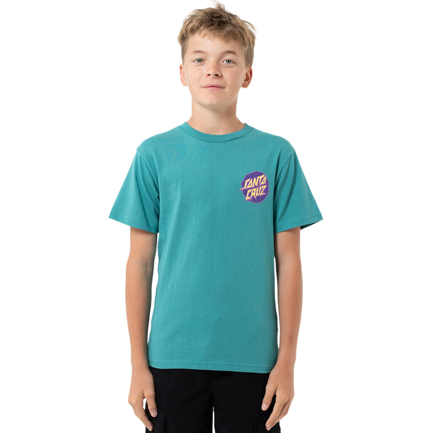 Santa Cruz Youth Meek Scratched Slasher T-Shirt in teal from the front