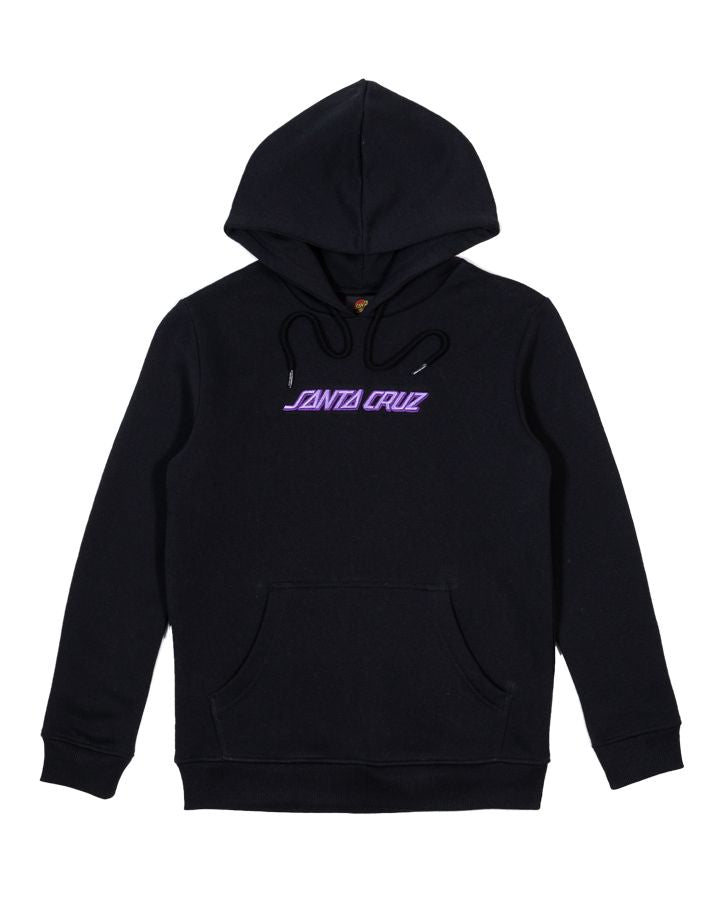 Santa Cruz Youth OS Inferno Strip Hand Hoodie in black from front