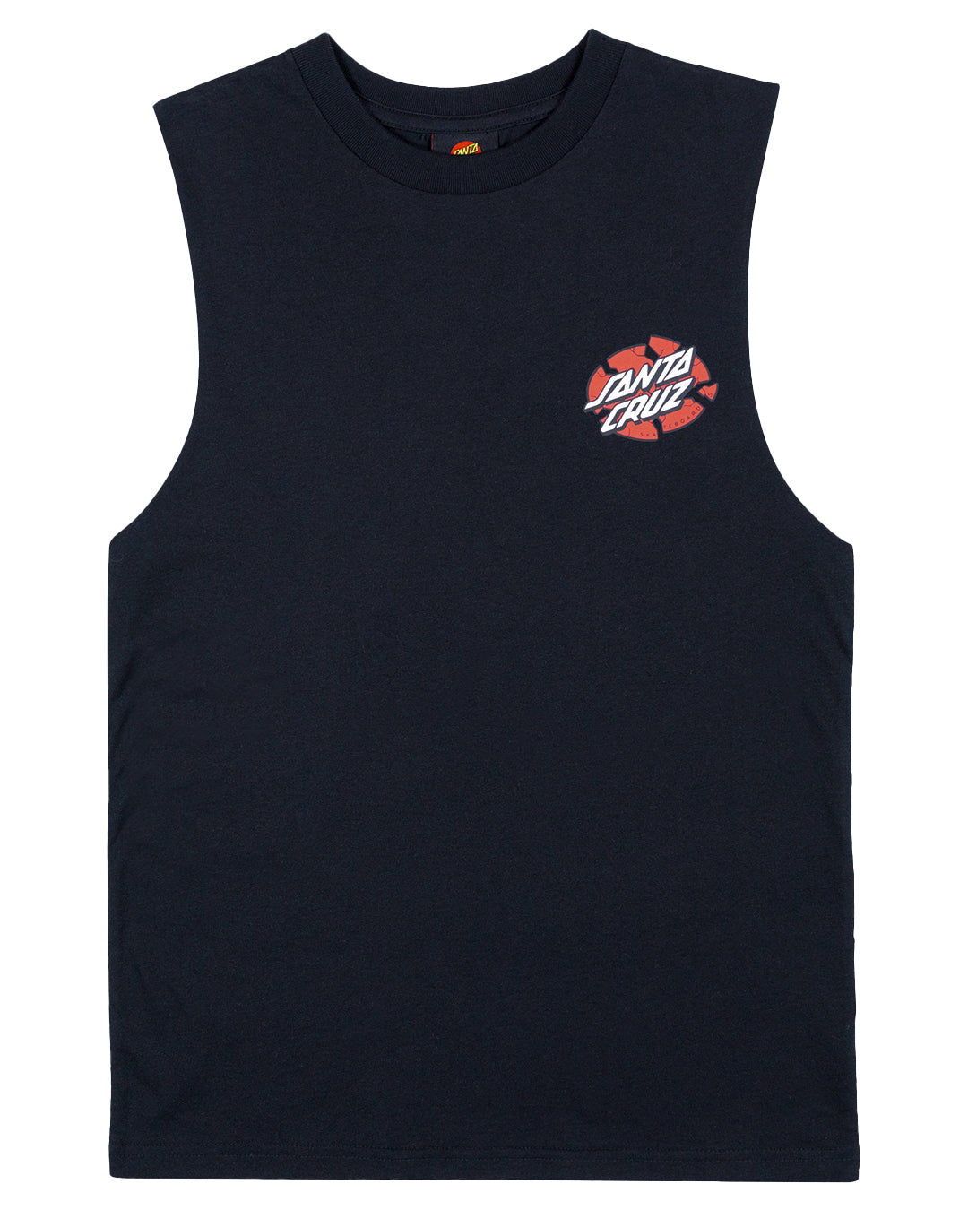 Santa Cruz Youth SC Meek OG Slasher Muscle tank black with santa cruz logo displayed on top left  