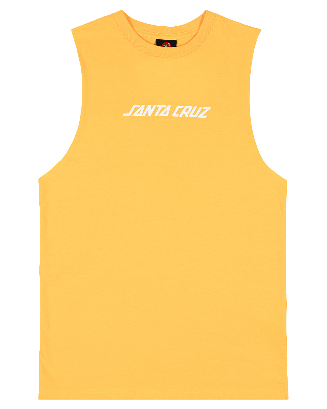 Santa Cruz Youth Solid Strip Muscle tee with sanata cruz writing displayed on front 