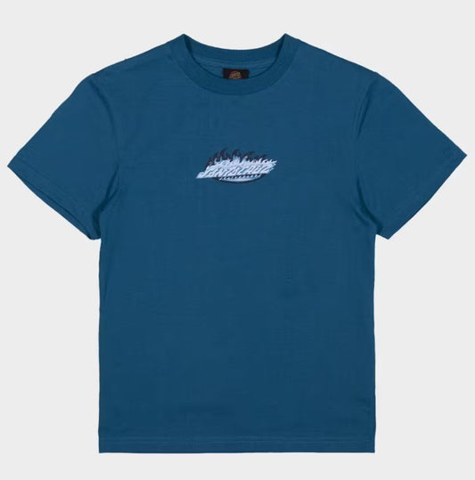 Santa Cruz Youth Ultimate Flame Dot Centre Tee in teal from front