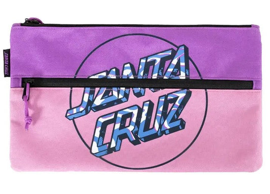 Santa Cruz Zebra Marble Opus Dot Pencil Case in lavendar and pink