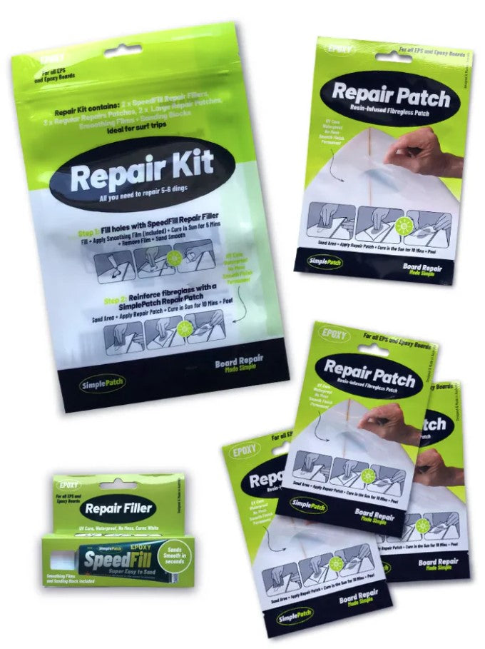 Simple Patch Epoxy Repair Kit showing all components of the package