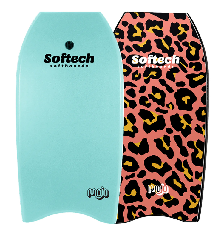 Softech Mojo 42" EPS Bodyboard in seafoam leopard colourway