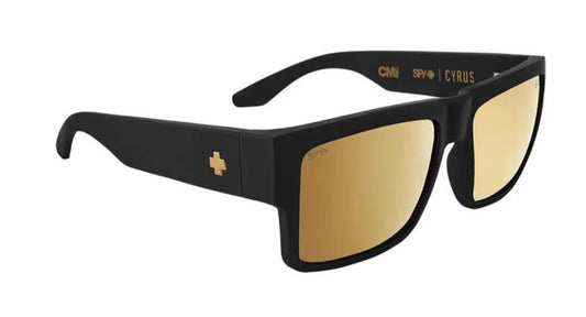 Spy Cyrus Club Midnite Soft Matte Black frames with Happy Bronze Gold Spectra Mirror Sunglasses