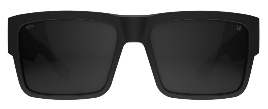 Spy Cyrus Matte Black frames with Happy Polarised Murdered Lens Sunglasses showing the front