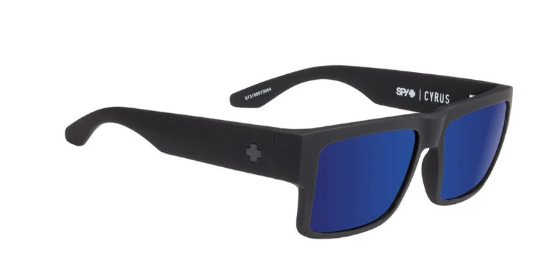 Spy Cyrus Soft Matte Black frames with Happy Bronze Blue Spectra Sunglasses