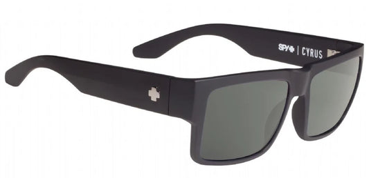 Spy Cyrus Soft Matte Black frames with Happy Green Grey Polarised Sunglasses