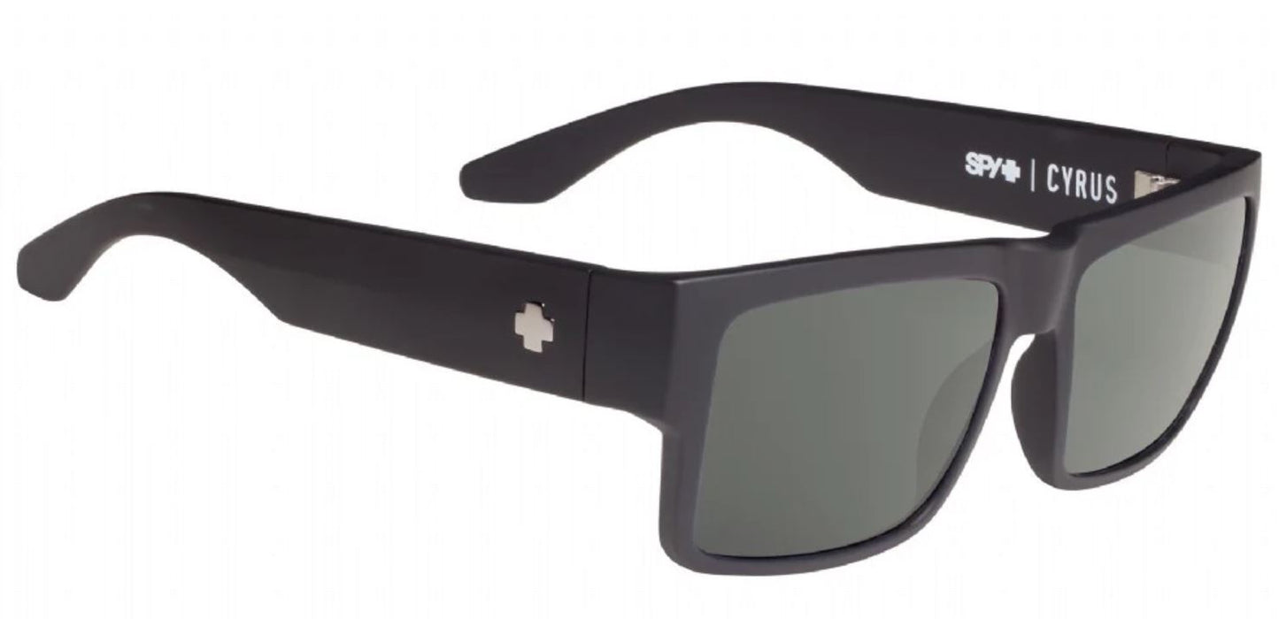Spy Cyrus Matte Black frames with Happy Grey Green Sunglasses