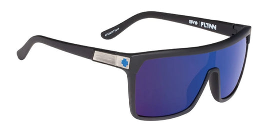 Spy Flynn Soft Matte Black frames with Happy Bronze Dark Blue spectra lens Sunglasses