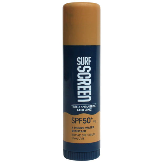 Sticky Johnson Surfscreen 15g Zinc Stick SPF 50+ in tan colourway