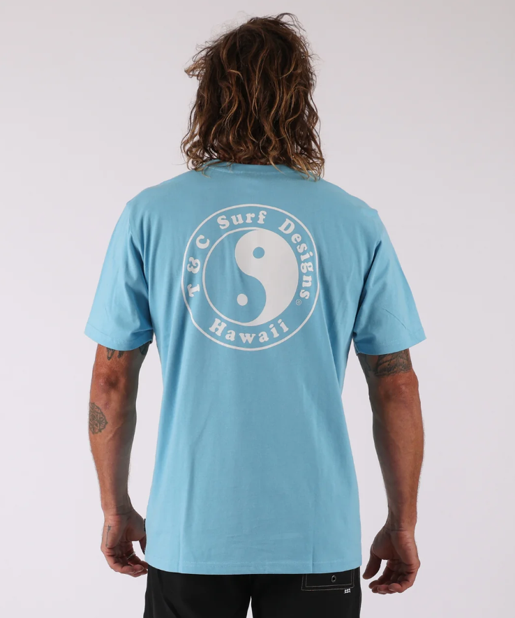 T & C OG Logo Men's T-Shirt  in light blue from rear