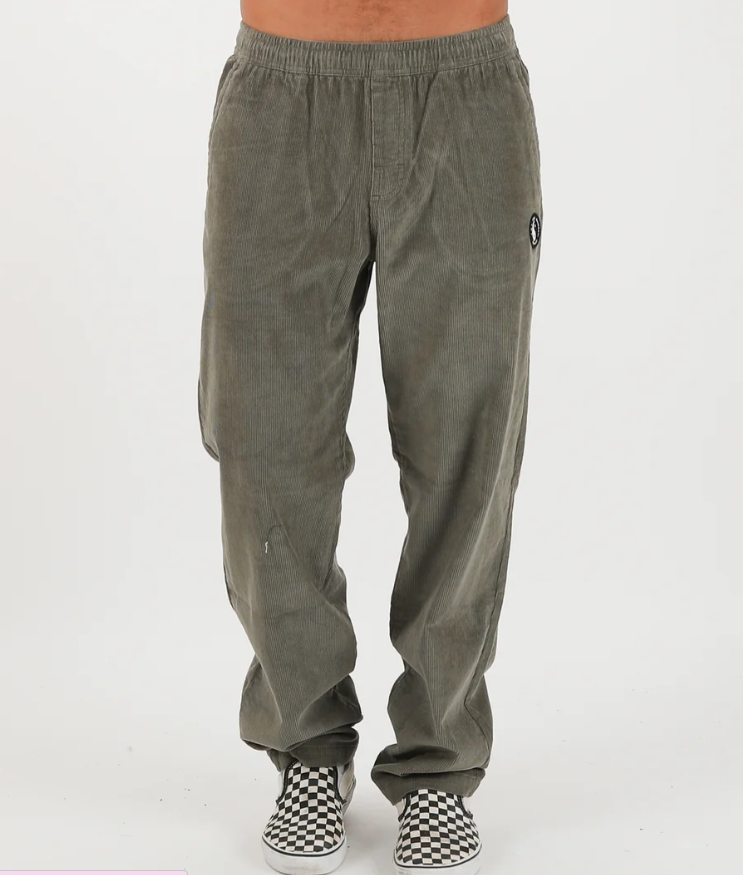 T & C Whaler 2.0 Cord Pants in military colourway from the front
