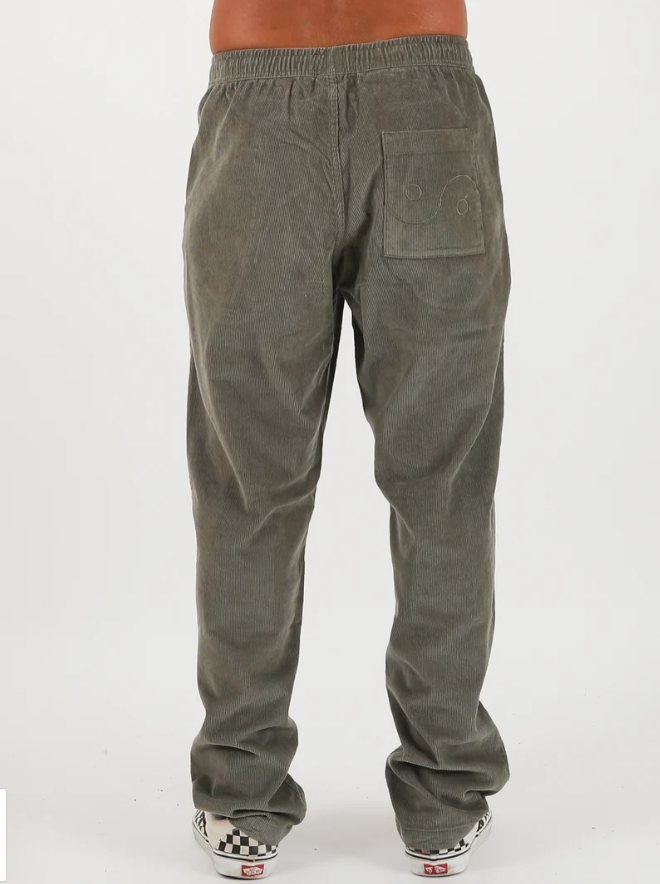 T & C Whaler 2.0 Cord Pants in military colourway from the rear
