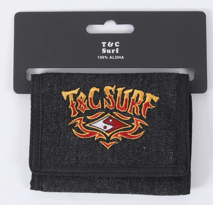 Town and Country Nylon Velcro Wallet in acid black colourway