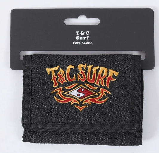 Town and Country Nylon Velcro Wallet in acid black colourway