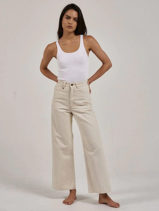 Thrills Women's Holly Jeans in heritage white colourway on model