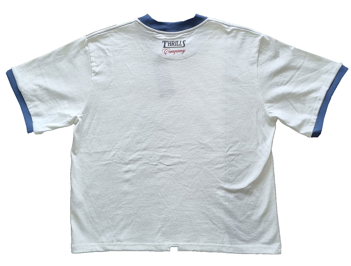 Thrills Never Better Square womens tee in bone colourway from rear
